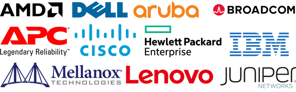 Portfolio der Firma Aliphea. Auflistung verschiedenster Logos von Herstellern im IT Bereich.